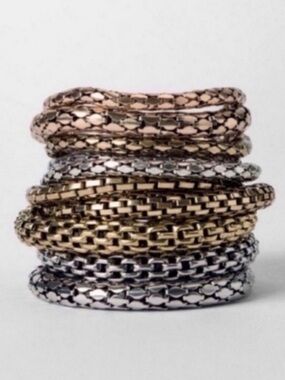 New! Zara x Kate Moss Gold Mixed Metal Bracelet Stack Set (7) NWOT